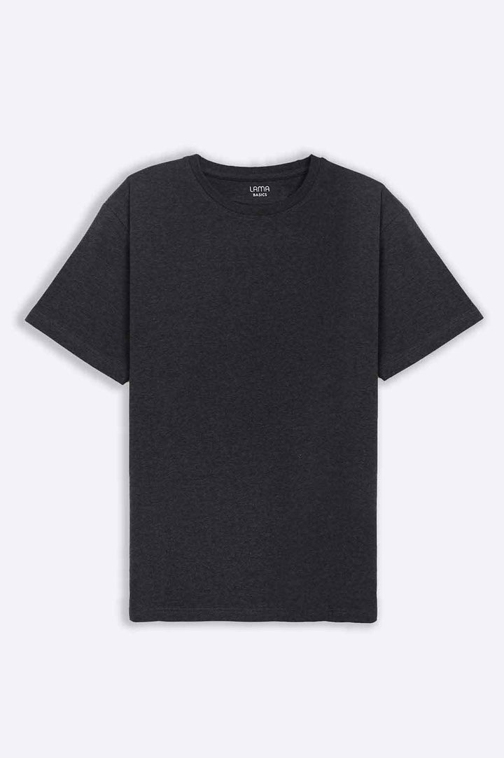 BLACK CREW-NECK TEE