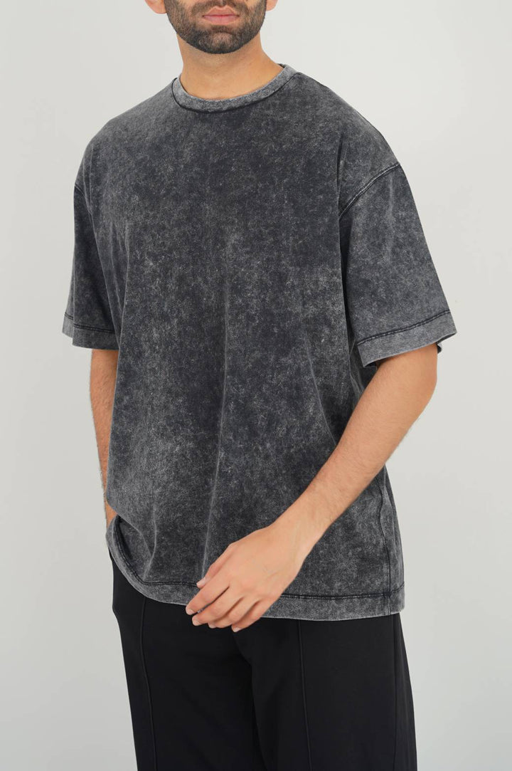 CHARCOAL WASHED LOOSE FIT T-SHIRT