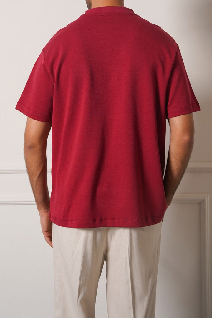 MAROON INTERLOCK TEE