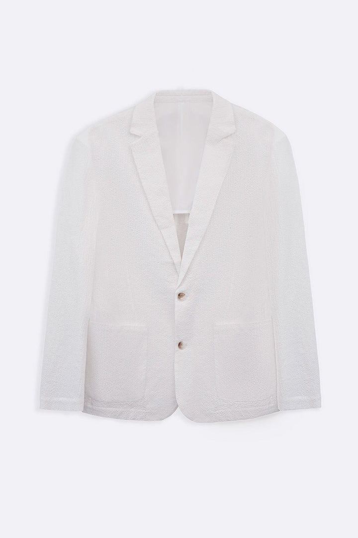 WHITE SEERSUCKER BLAZER