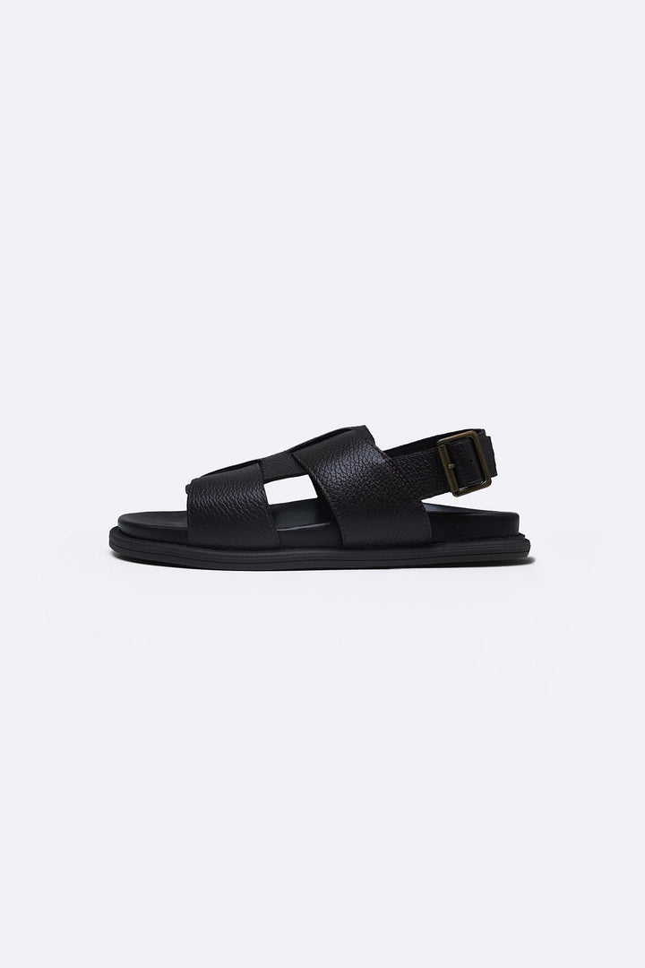 DARK BROWN LEATHER SANDALS