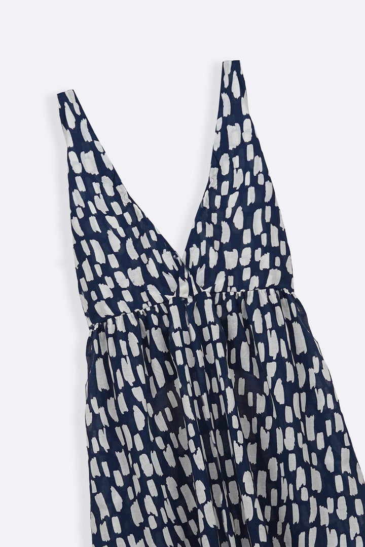 BLACK COTTON HALTER DRESS