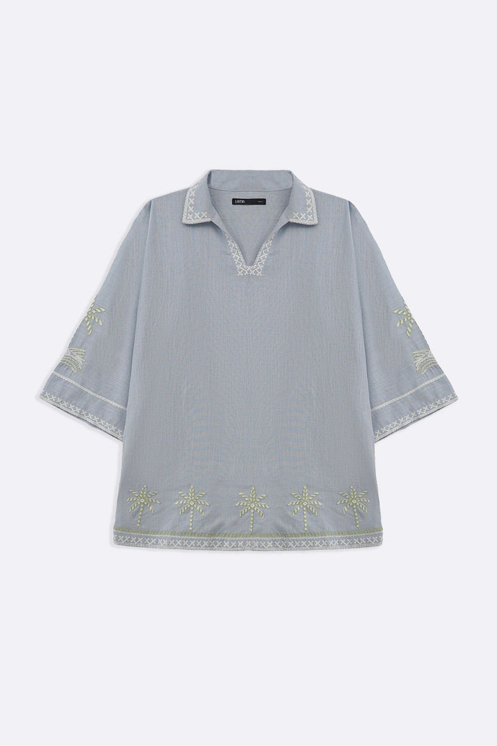 BLUE MORNING IN COLOMBO TUNIC