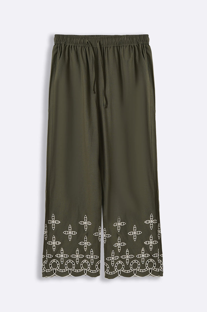 OLIVE DEOSAI EMBROIDERED PANTS