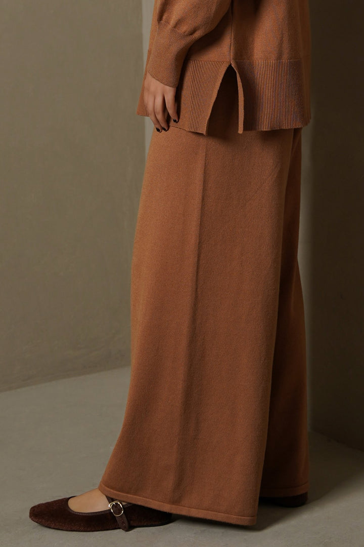 CAMEL FLOWY TROUSERS