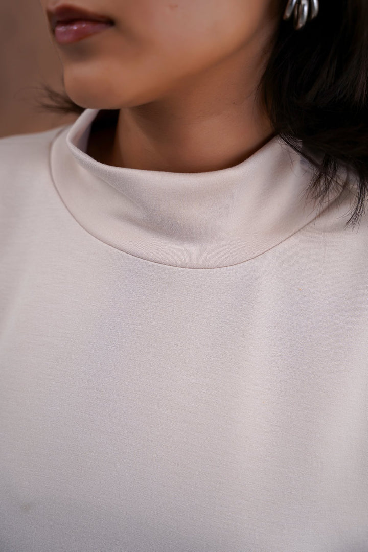 BEIGE NEOPRENE HIGH NECK