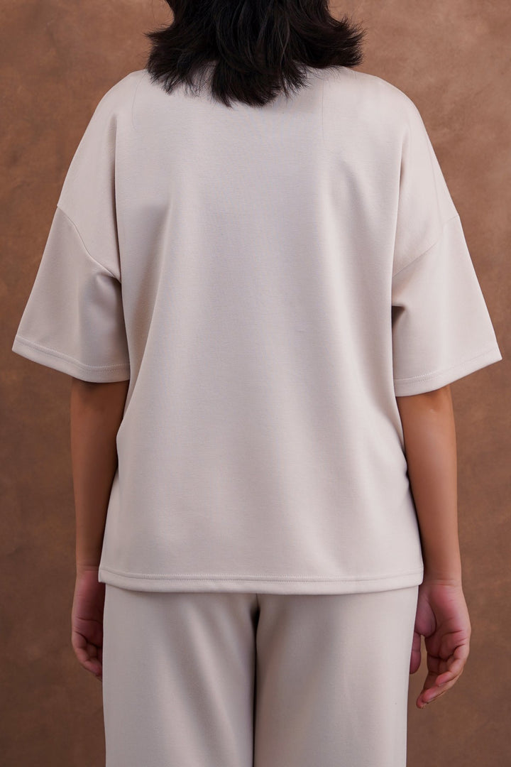 BEIGE NEOPRENE HIGH NECK