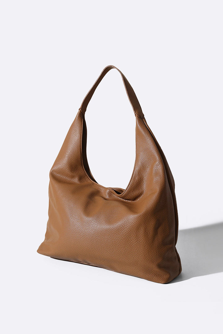 TAUPE SLOUCHY SOFT TOTE