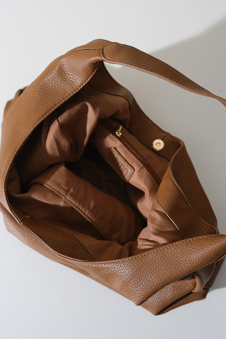 TAUPE SLOUCHY SOFT TOTE