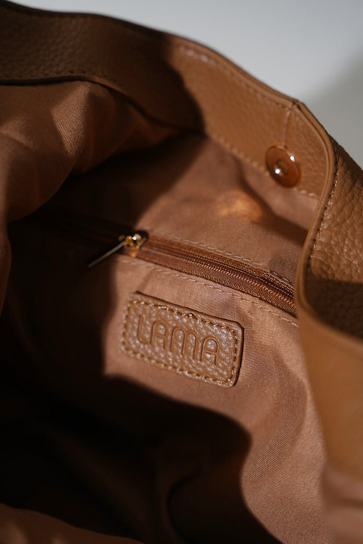 TAUPE SLOUCHY SOFT TOTE