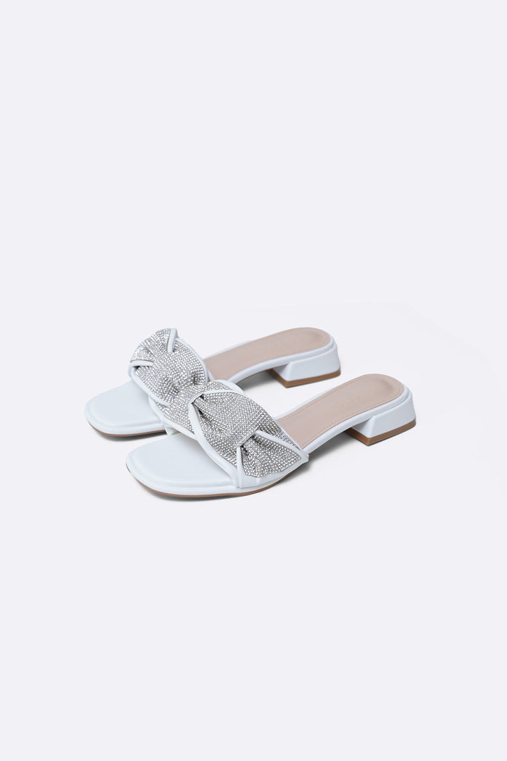 WHITE ZUMA BLOCK HEELS