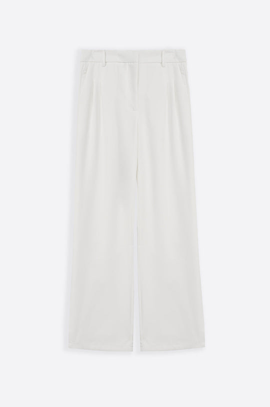 WHITE LONG FORMAL STRAIGHT TROUSERS