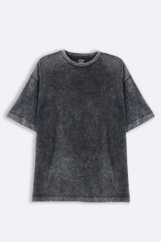 CHARCOAL WASHED LOOSE FIT T SHIRT