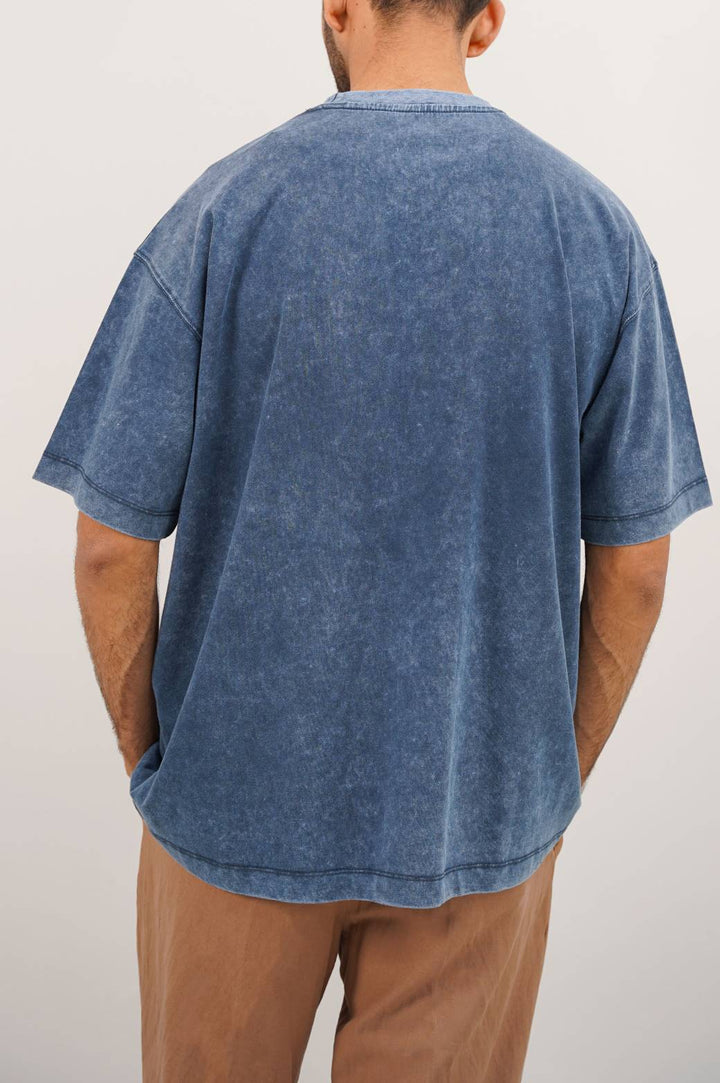 NAVY WASHED LOOSE FIT T-SHIRT