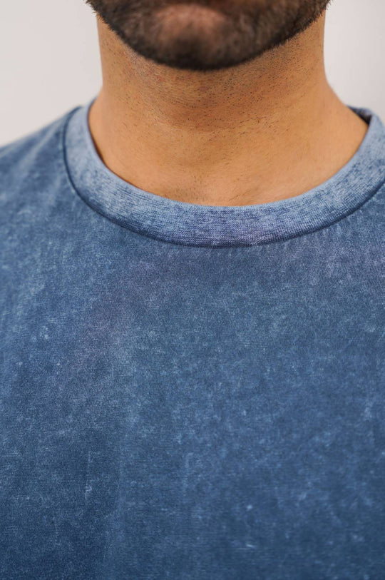 NAVY WASHED LOOSE FIT T-SHIRT