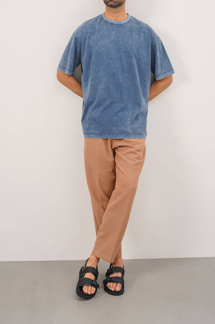 NAVY WASHED LOOSE FIT T-SHIRT