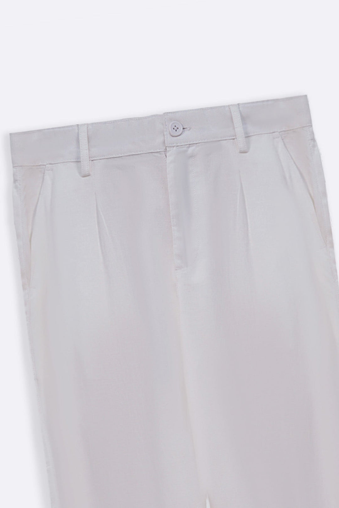 WHITE TURN-UP PANTS