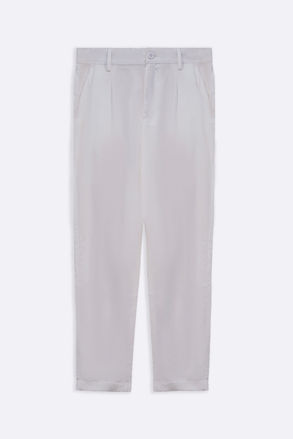 WHITE TURN-UP PANTS