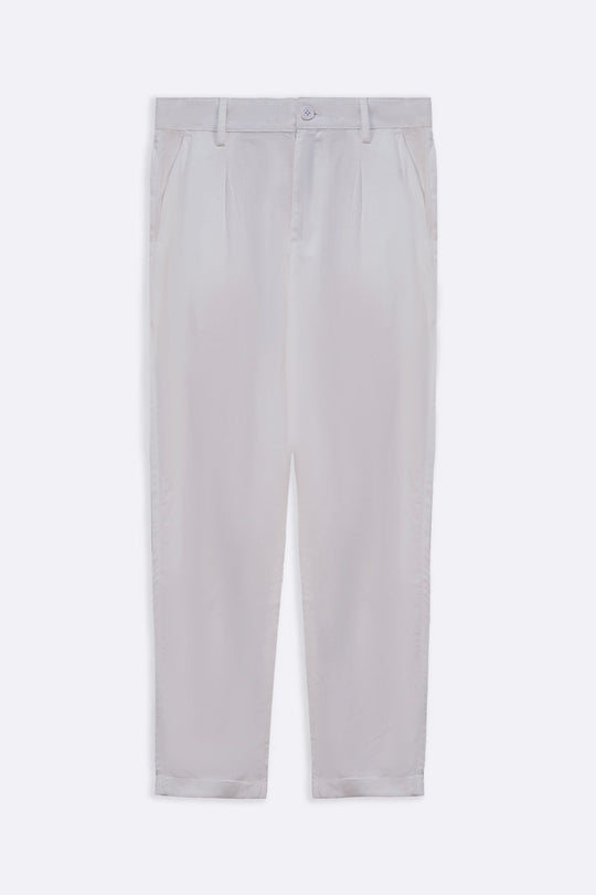 WHITE TURN-UP PANTS