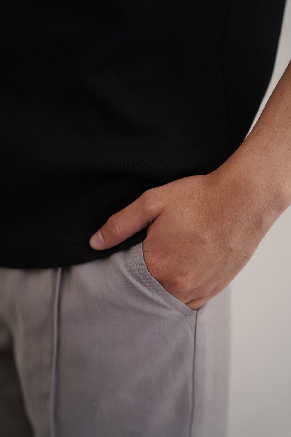 LIGHT GREY TAPERED PANTS