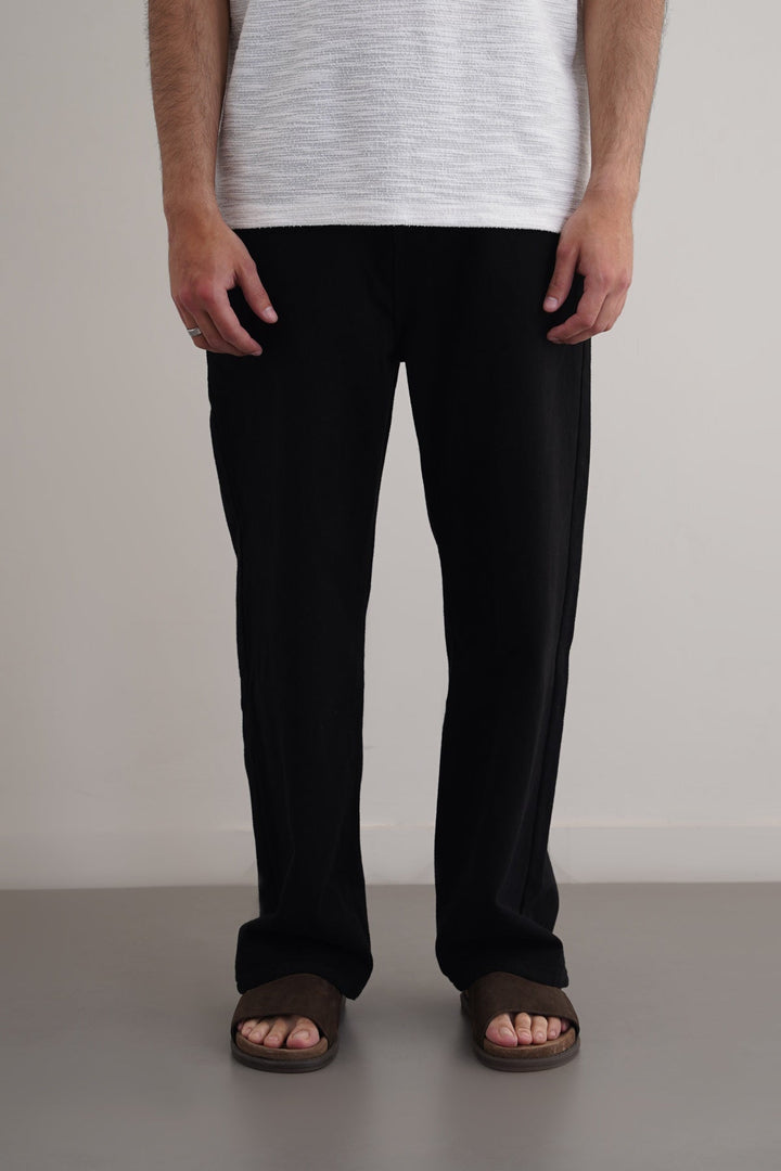 BLACK WIDE LEG JEANS