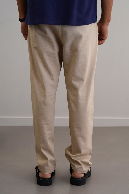 KHAKI RESORT LINEN PANTS