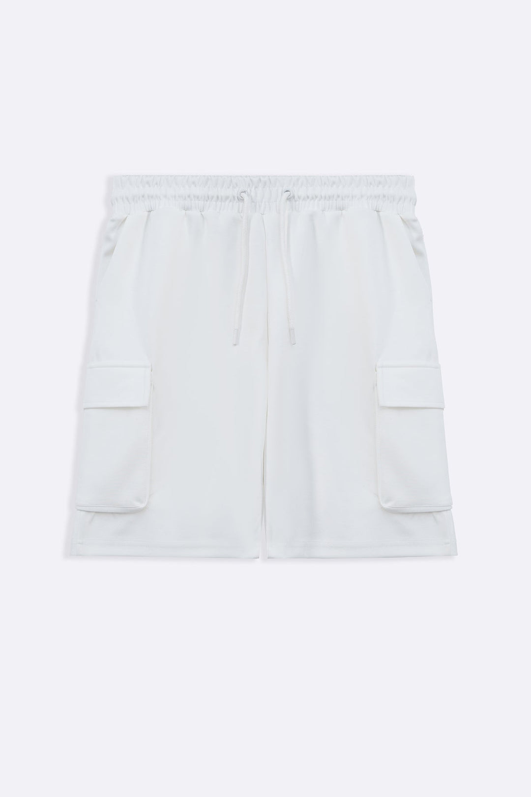 WHITE NEOPRENE CARGO SHORTS