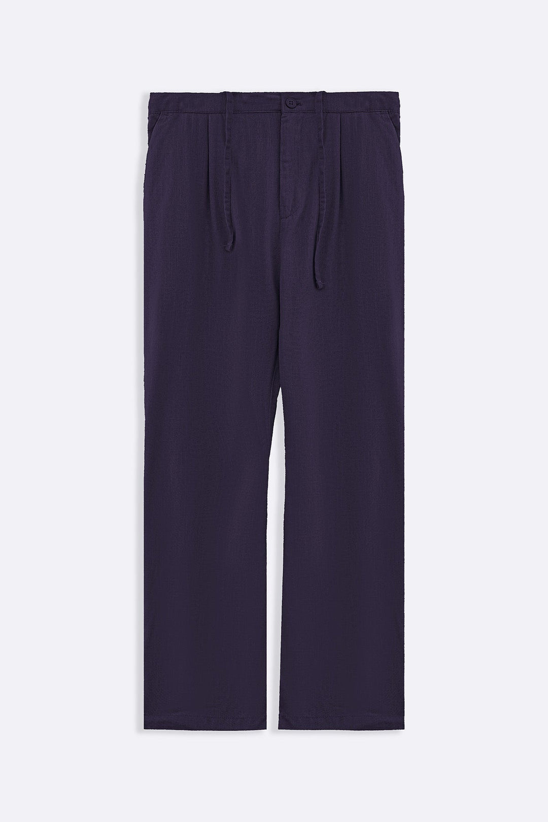 MELANGE NAVY RELAXED TROUSERS
