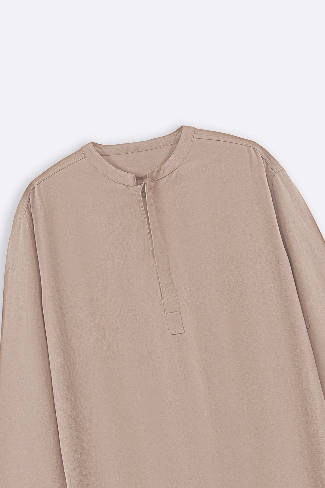 BEIGE LINEN BLEND LONG SHIRT