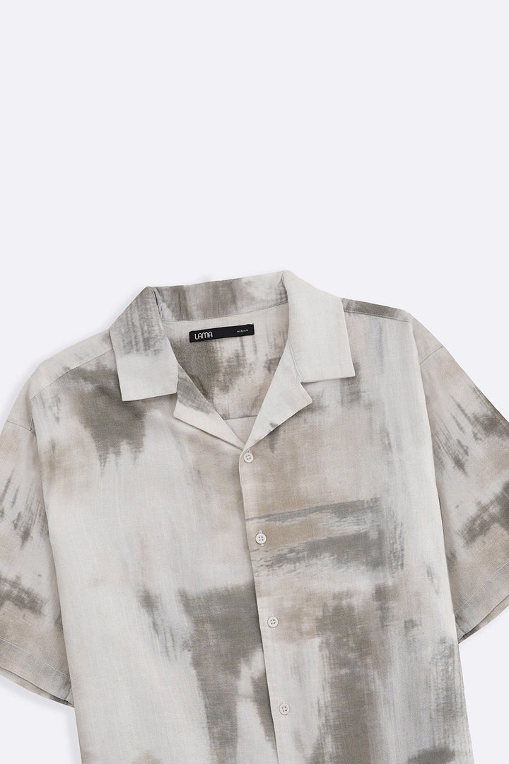 OFF WHITE DEEP MOSS PRINTED SHIRT