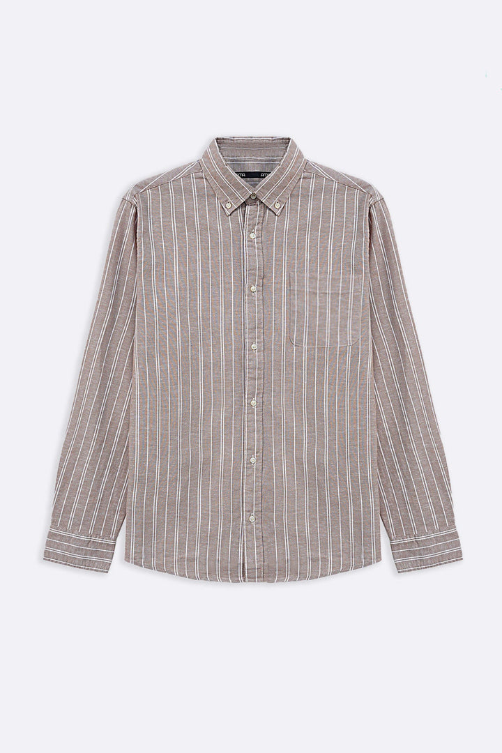 LINEN-BLEND STRIPED SHIRT