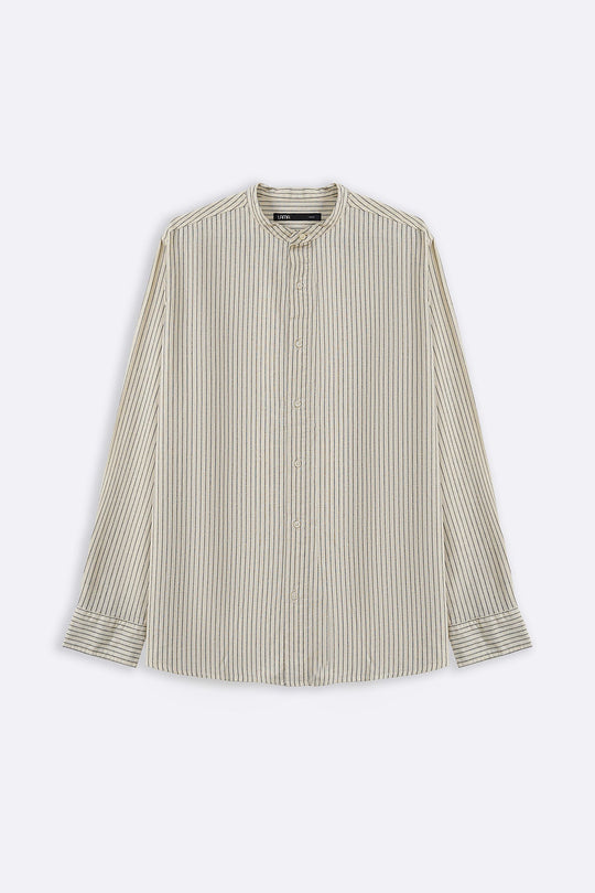 ECRU MANDARIN COLLAR SHIRT