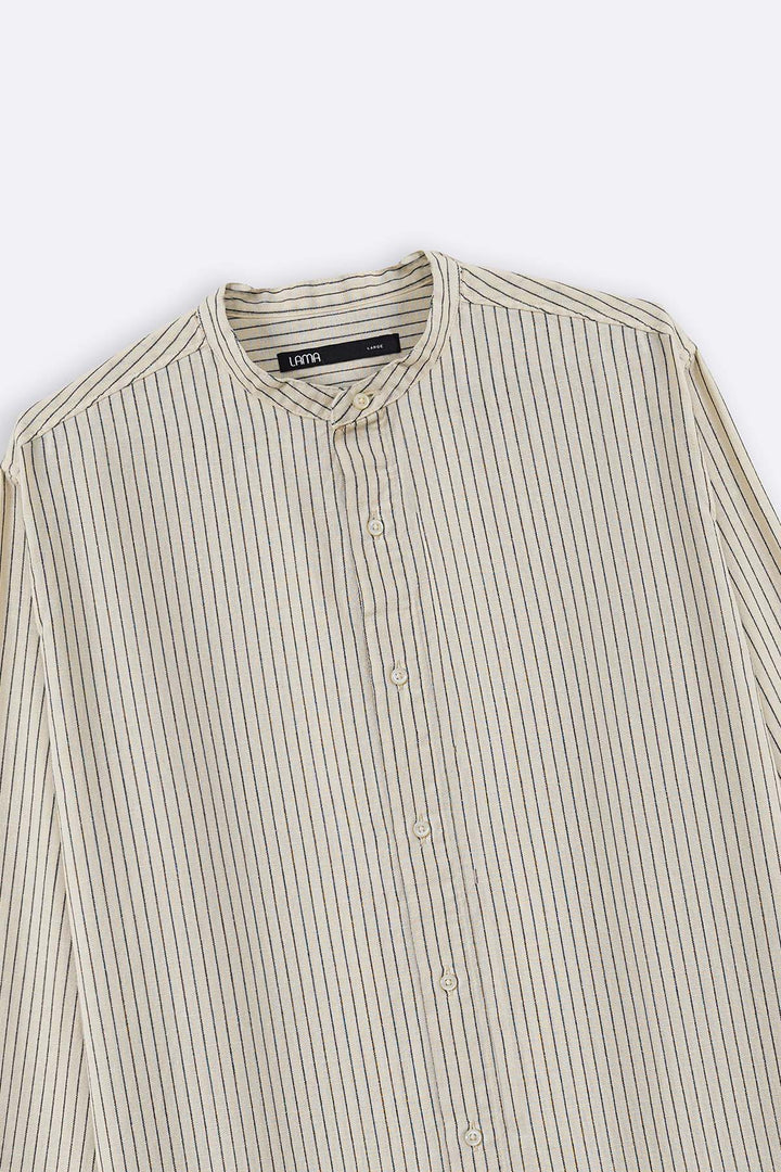 ECRU MANDARIN COLLAR SHIRT