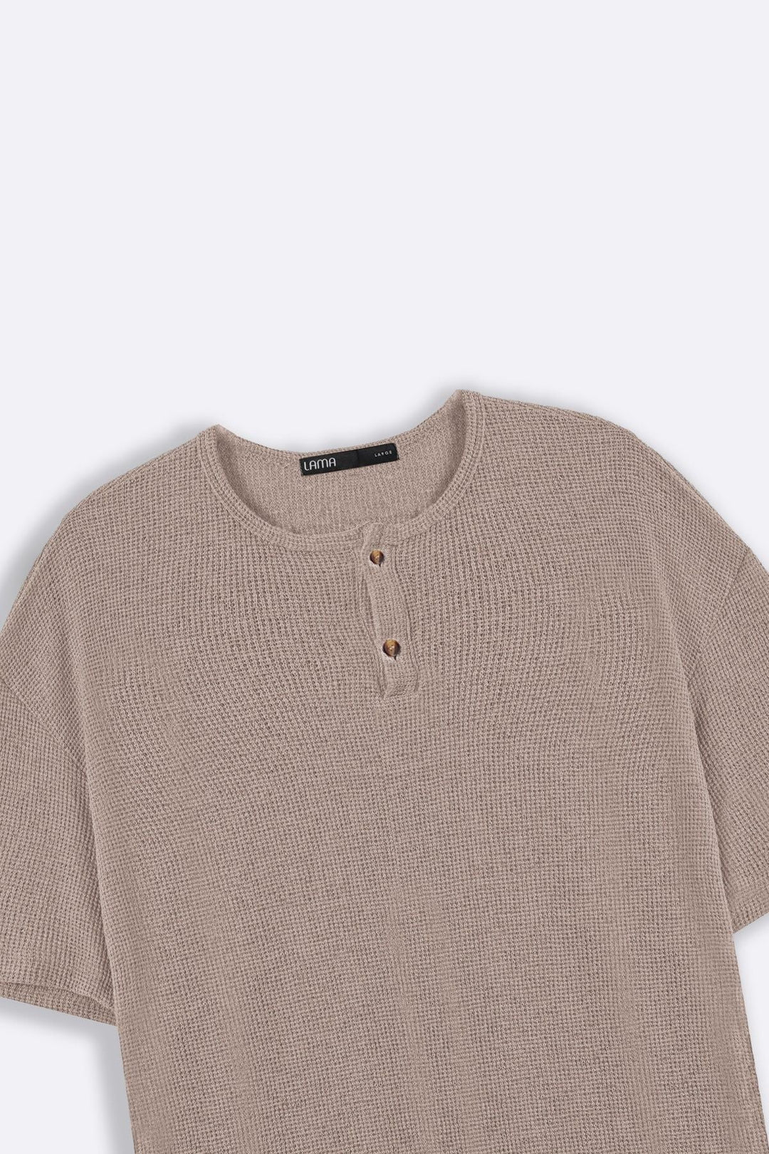 BEIGE JACQUARD HENLEY