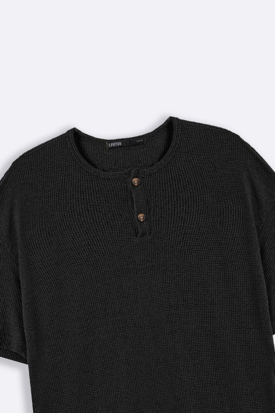 BLACK JACQUARD HENLEY