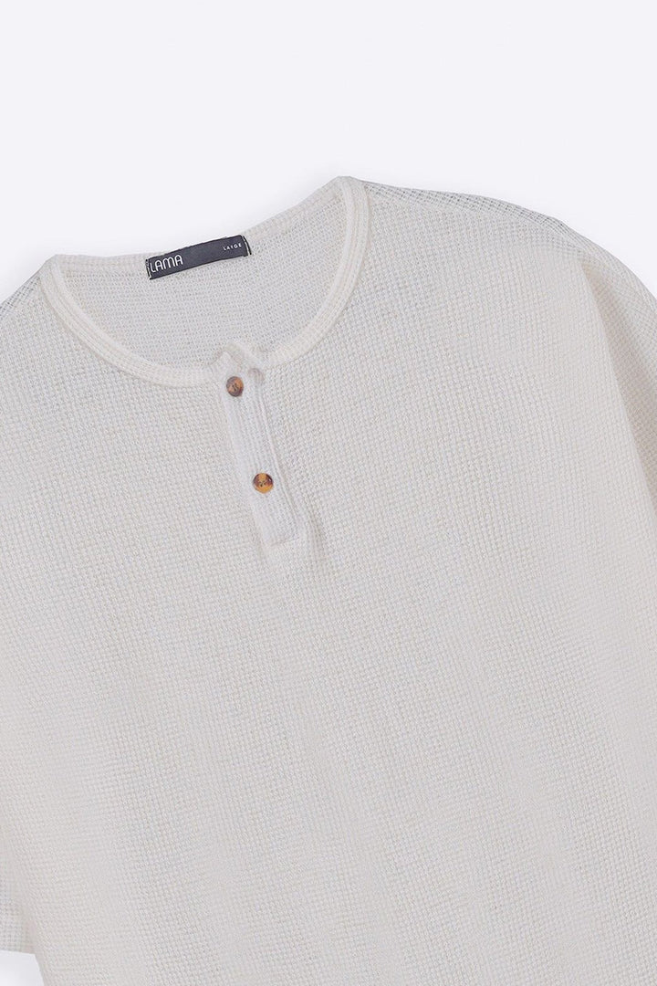 IVORY JACQUARD HENLEY