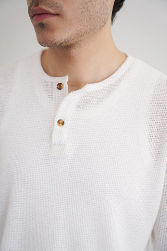 IVORY JACQUARD HENLEY