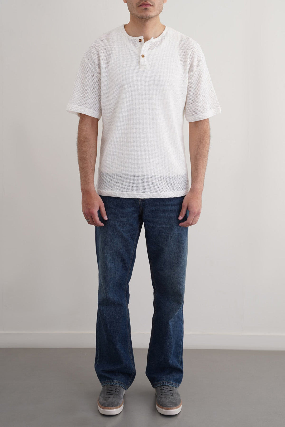 IVORY JACQUARD HENLEY