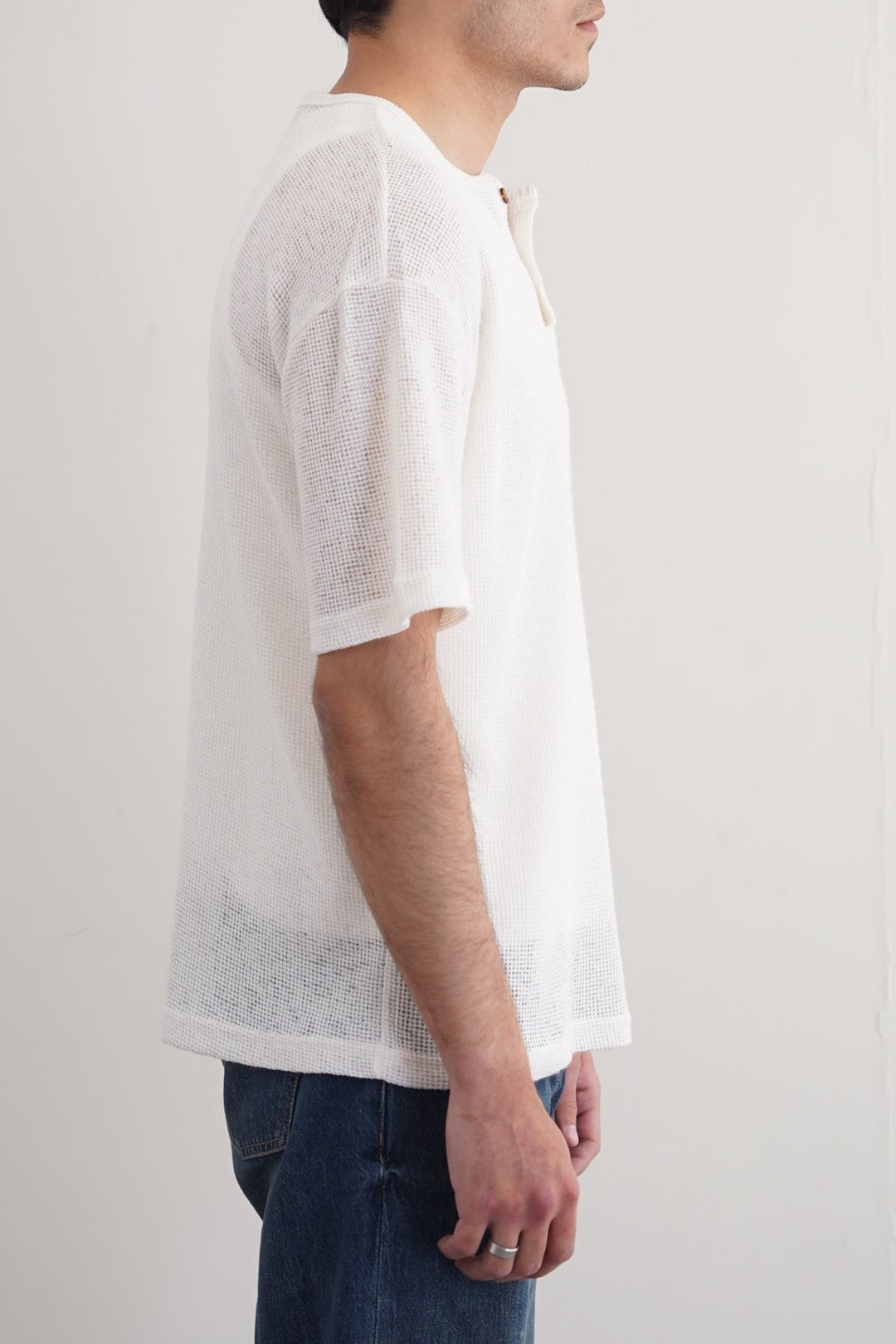 IVORY JACQUARD HENLEY