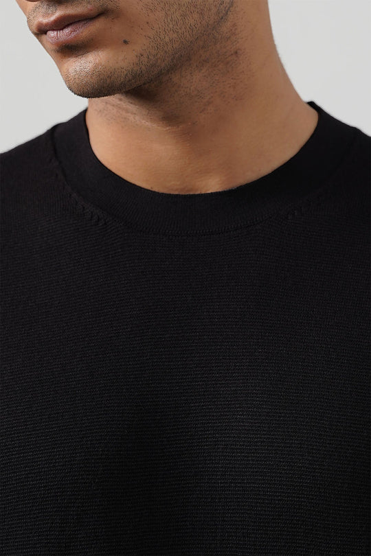 BLACK SOFT KNIT TEE