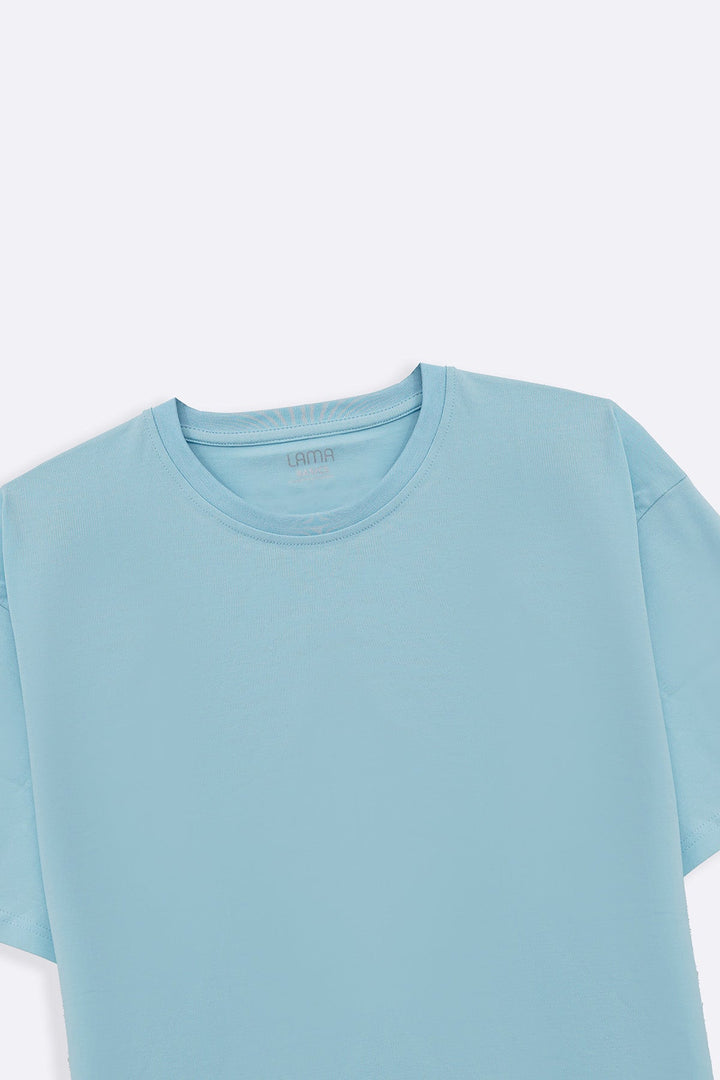 LIGHT BLUE CREW-NECK TEE