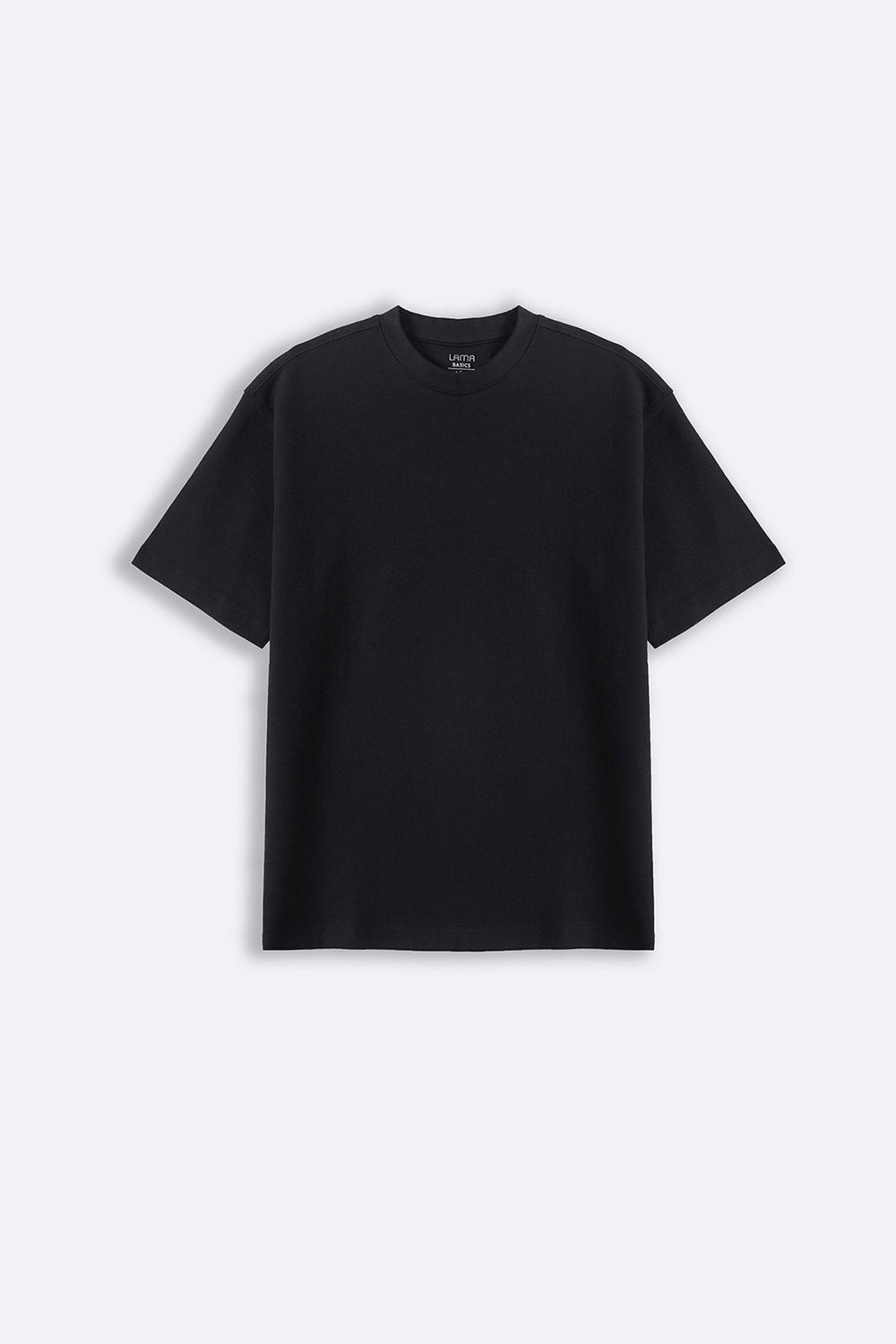 BLACK INTERLOCK TEE