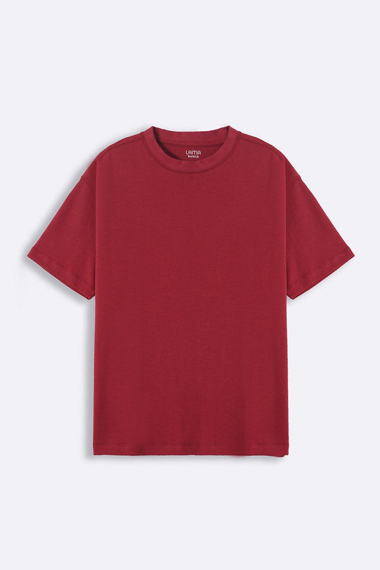 MAROON INTERLOCK TEE