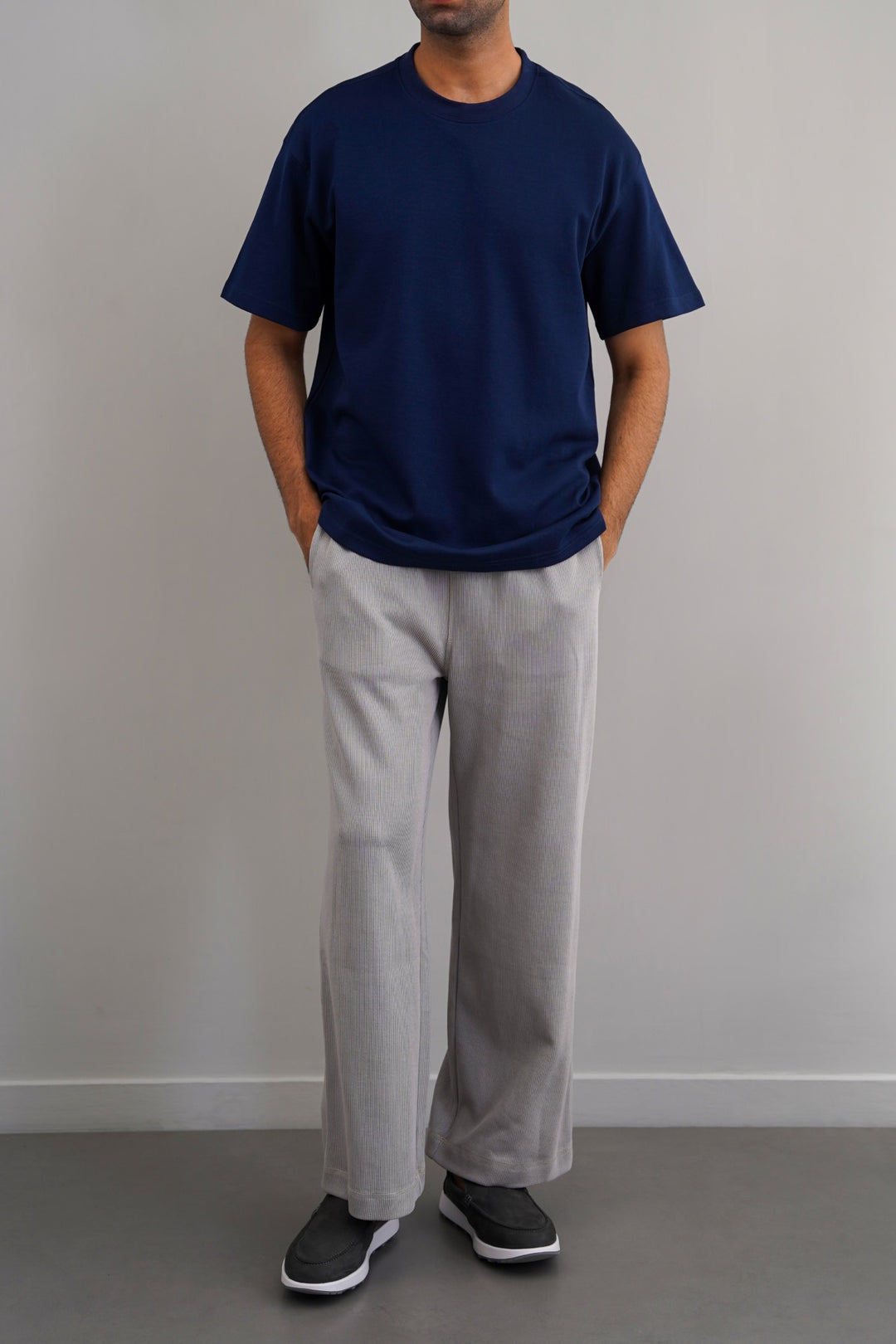 MID BLUE INTERLOCK TEE
