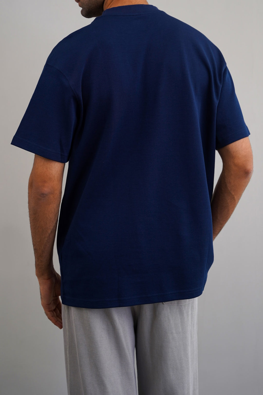 MID BLUE INTERLOCK TEE