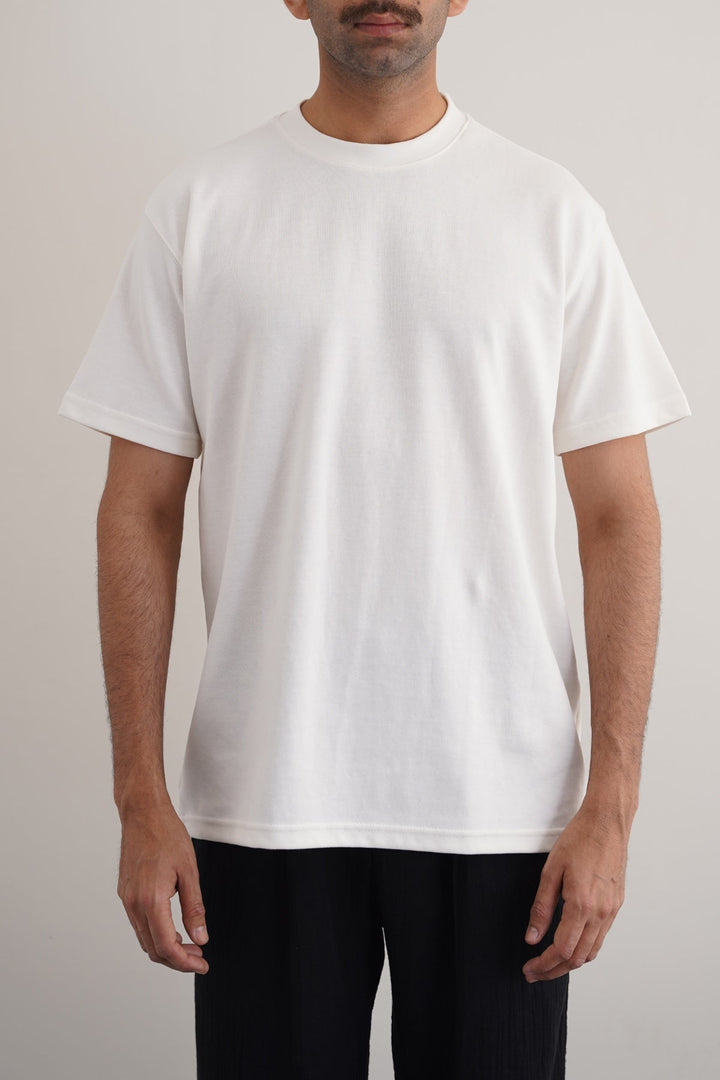 OFF WHITE INTERLOCK TEE