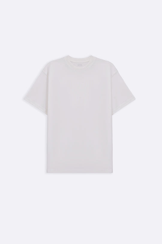 WHITE INTERLOCK TEE