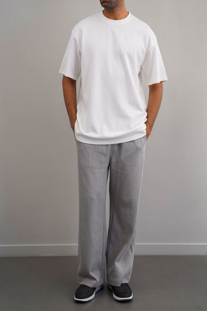 WHITE INTERLOCK TEE