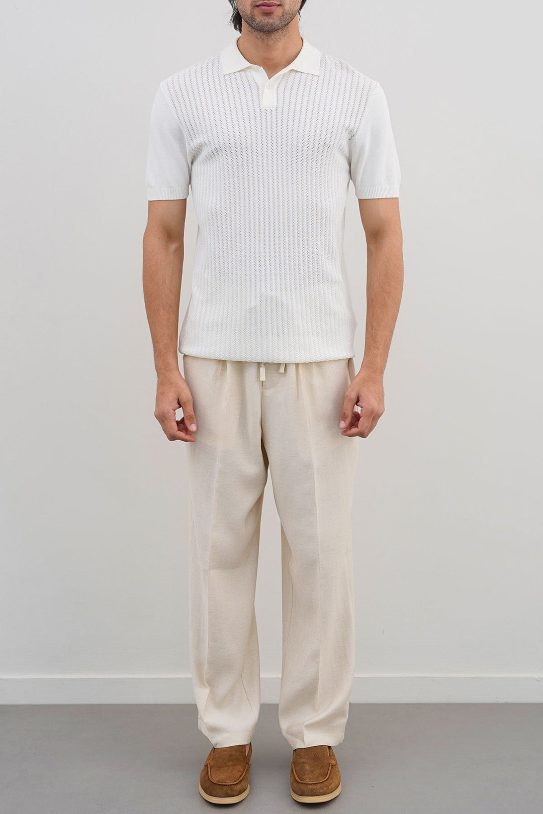 OFF WHITE TEXTURED POLO