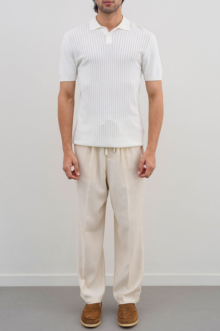 OFF WHITE TEXTURED POLO